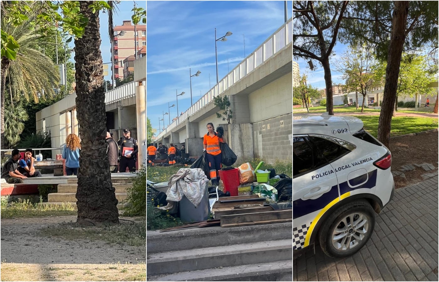 Redada de la Policía Local en el jardín del Turia de València